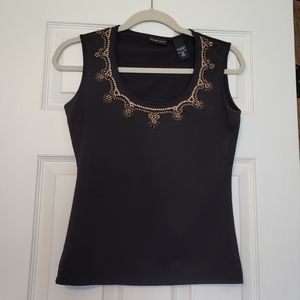 NY & CO Brown Beaded Tank Top